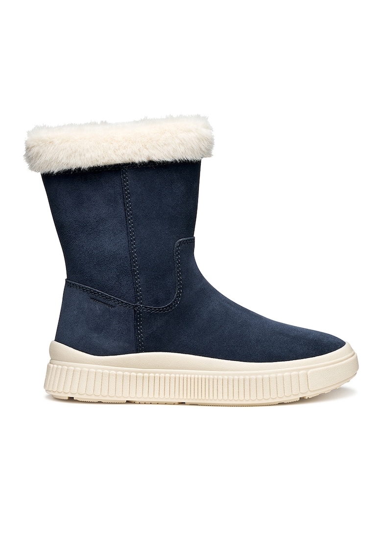 Cizme piele fermoar albastru