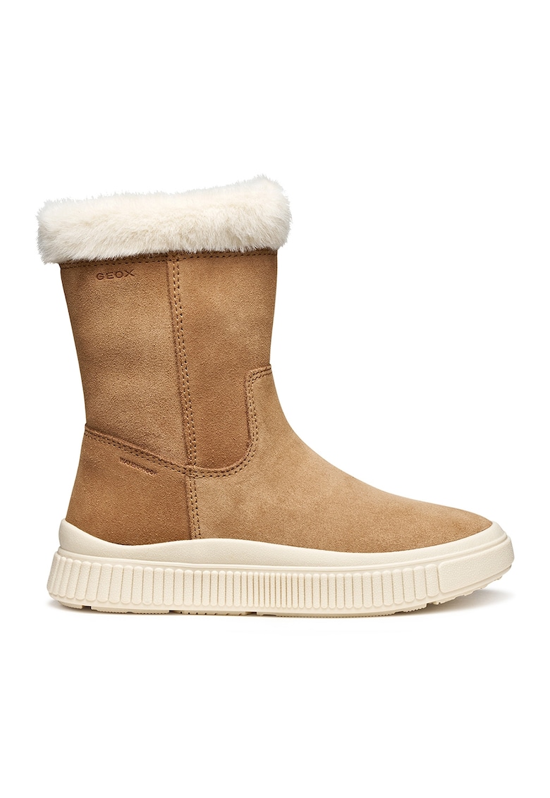 Cizme piele fermoar caramel