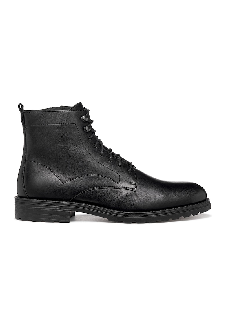 Ghete de piele cu fermoar - Negru
