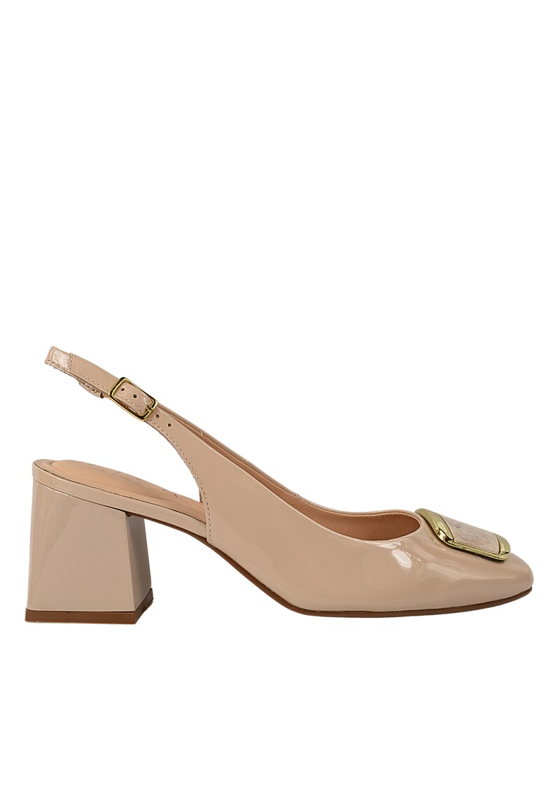 Pantofi eleganti - dama - 11572-528-644 crem - piele lacuita - cu toc - Crem