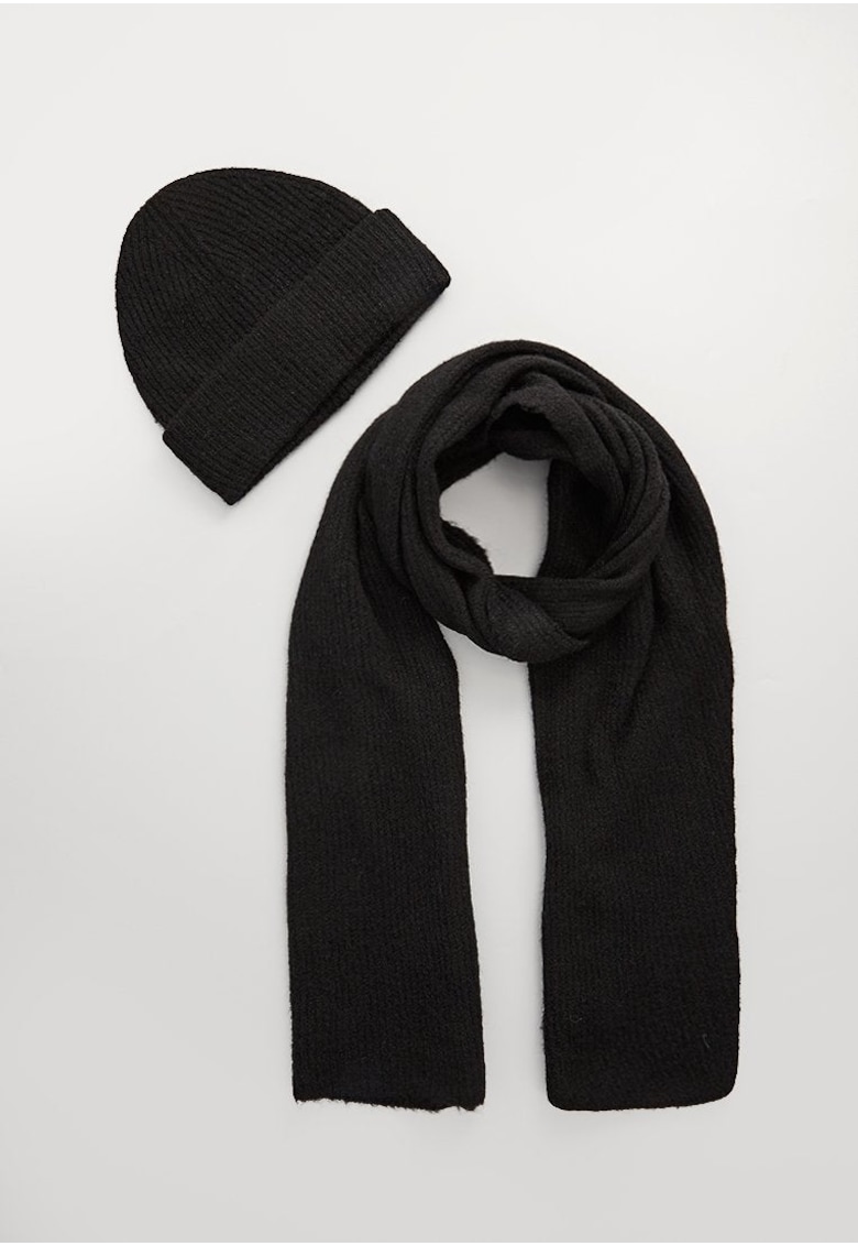 Set caciula si esarfa dama - Negru - Marime Universala