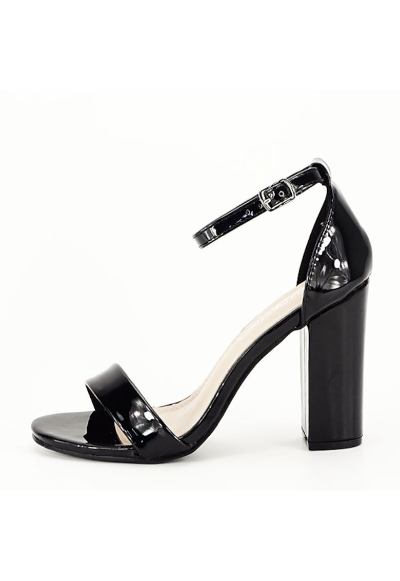 Sandale negre cu toc gros BL720 130 2463