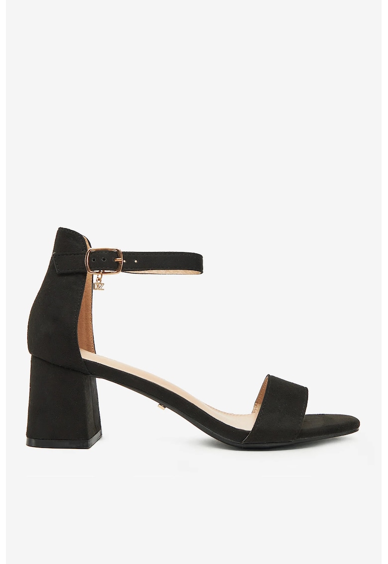 Sandale Textil - Negru - Design Elegant