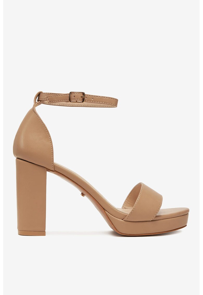 Sandale Sintetic - Bej - Bej