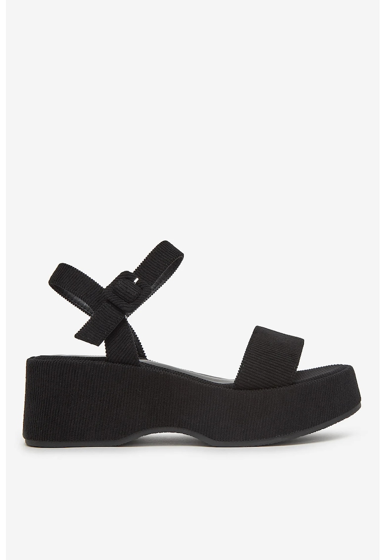 Sandale cu platforma Textil - Negru - Negru