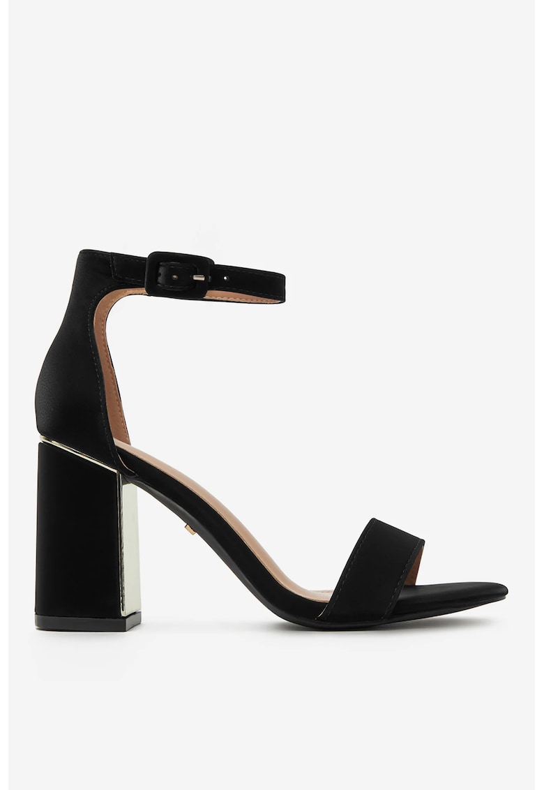 Sandale cu toc din material textil Sandale cu toc din material textil