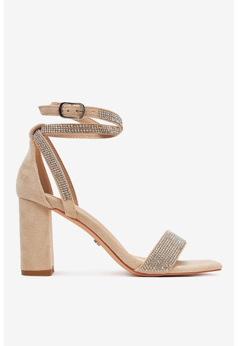 Sandale cu toc Textil - Bej Sandale cu toc Textil - Bej