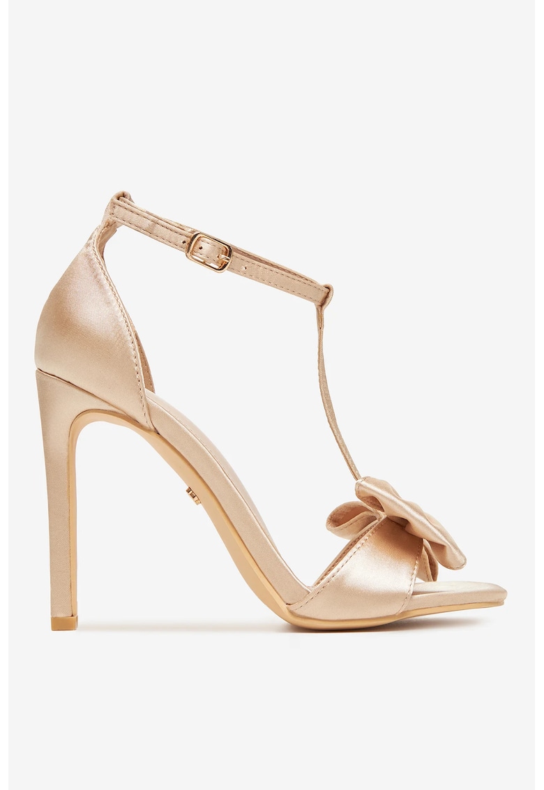 Sandale cu toc Material Textil - Culoare Bej Sandale cu toc Material Textil - Culoare Bej