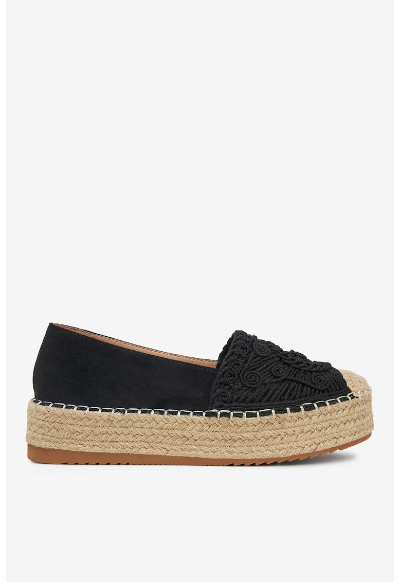 DeeZee Espadrile Textil - Negru - Negru