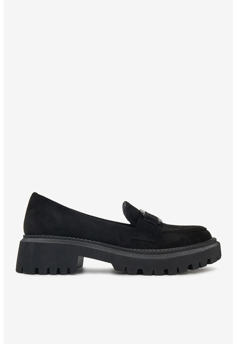 Mocasini Textil - Negru - Negru