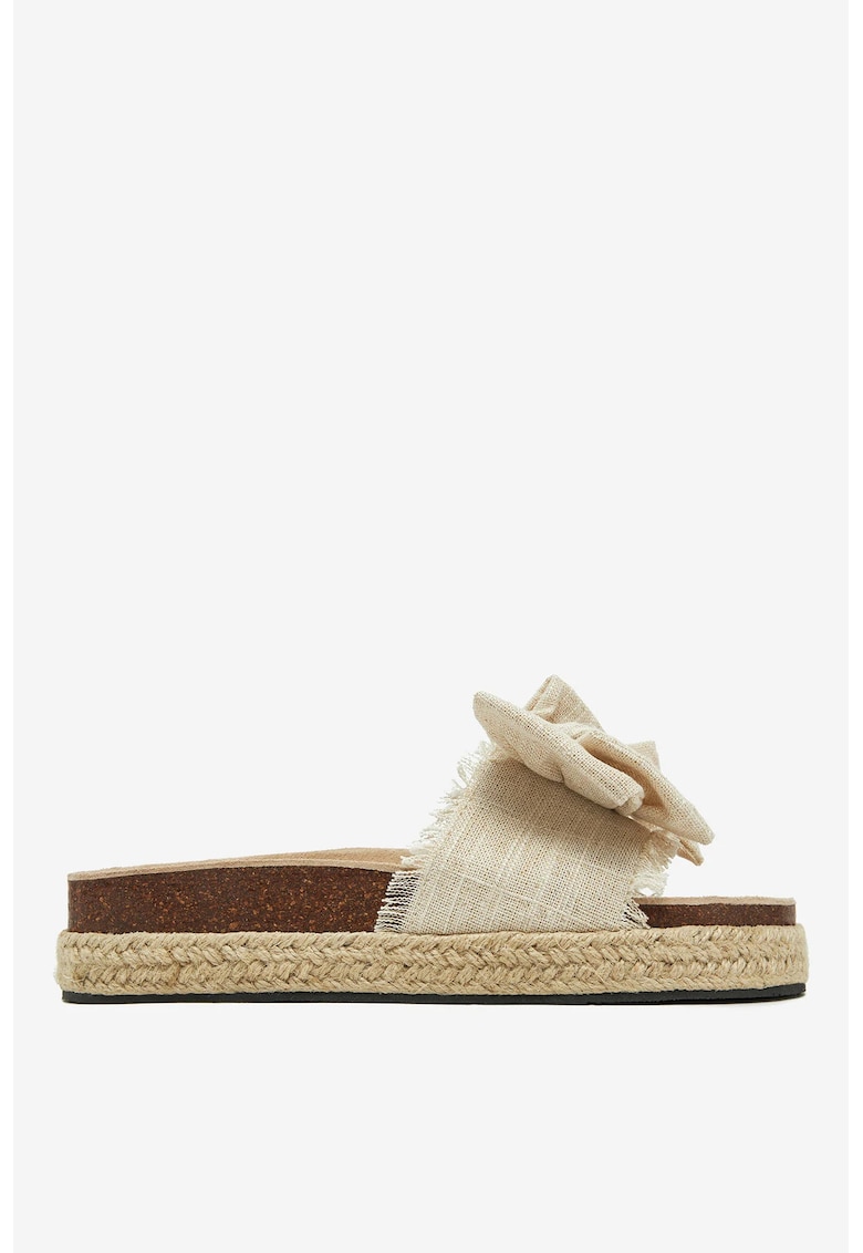 Papuci dama Material textil - Culoare bej - Bej