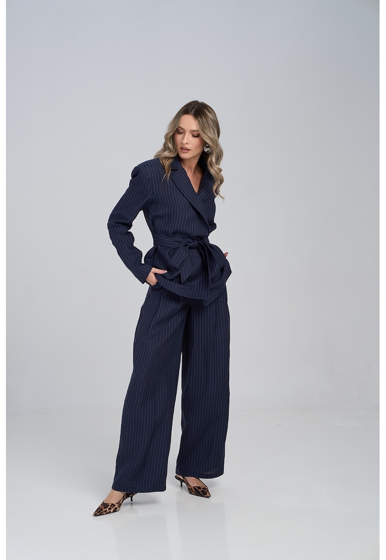 pantaloni ampli de in in dungi - Bleumarin
