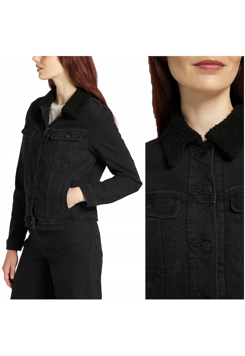 Jacheta De Dama Din Denim - Sherpa Rider - Croi: Regular Fit - Inchidere: Nasturi - Numar De Buzunare: 4 - Compozitie Material: 85% Bumbac - 14% Poliester - 1% Elastan - XS - Negru - 1 Bucata