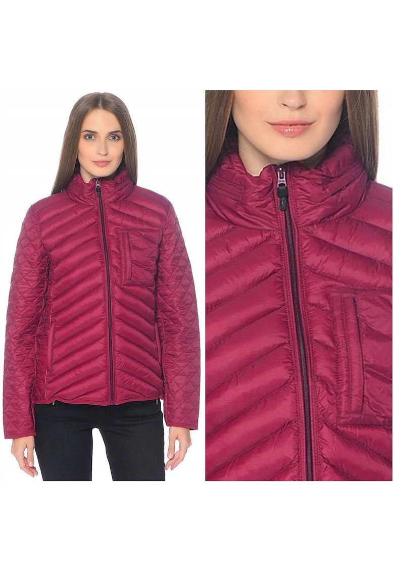 Geaca Dama - Model SHORT PUFFER JACKET - Croiala Clasica Regular Fit - Usoara Si Comoda - Cu Fermoar - 3 Buzunare - Buna Pentru Zile Reci Si Tinute Zilnice - Marimea S - Roz