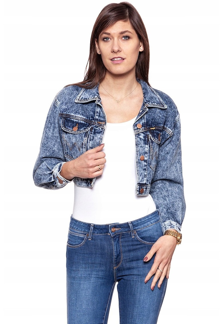 Jacheta Din Denim - Jacheta Cropped M - Croi Regular - Inchidere: Nasturi - Compozitie Material: 100% Bumbac - Numar De Buzunare: 2 - M - Albastru - 1 Bucata