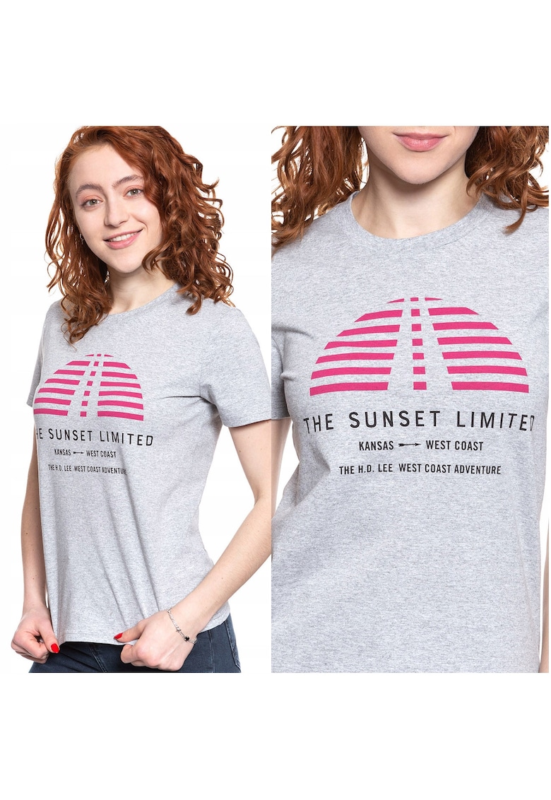 Tricou T-Shirt - Sunset Tee - Croi: Slim Fit - Compozitie Material: 100% Bumbac - Inchidere: Fara - Model Dominant: Print - M - Gri - 1 Bucata