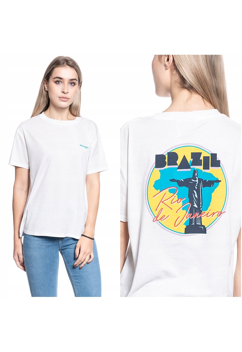 Tricou Dama - Boyfriend Tee - Culoare: Alb - Croi: Slim Fit - Compozitie Material: 100% Bumbac - Model Dominant: Print - Marime: S - Alb - 1 Bucata