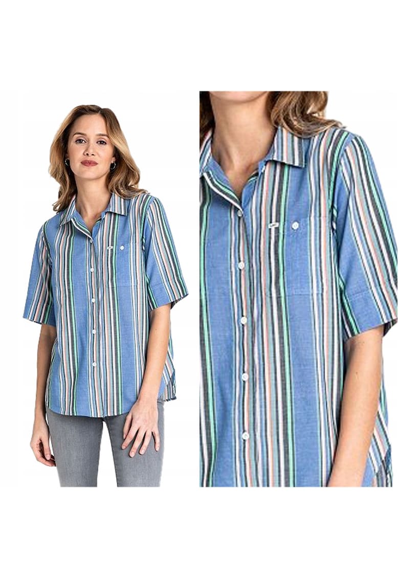 Camasa Dama - Camasa Cu Maneci Scurte - Croi: Regular Fit - Stil: Drept / Regulamentar - Inchidere: Nasturi - Compozitie Material: 100% Bumbac - S - Albastru - 1 Bucata