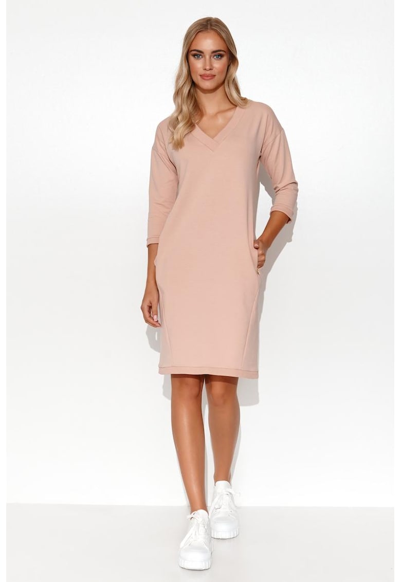 Rochie cu buzunare laterale si decolteu in V