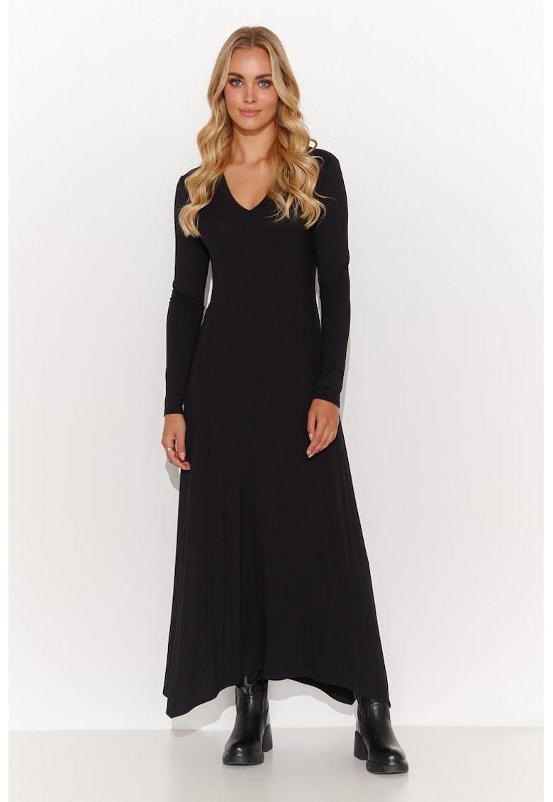 Rochie maxi evazata cu decolteu in V