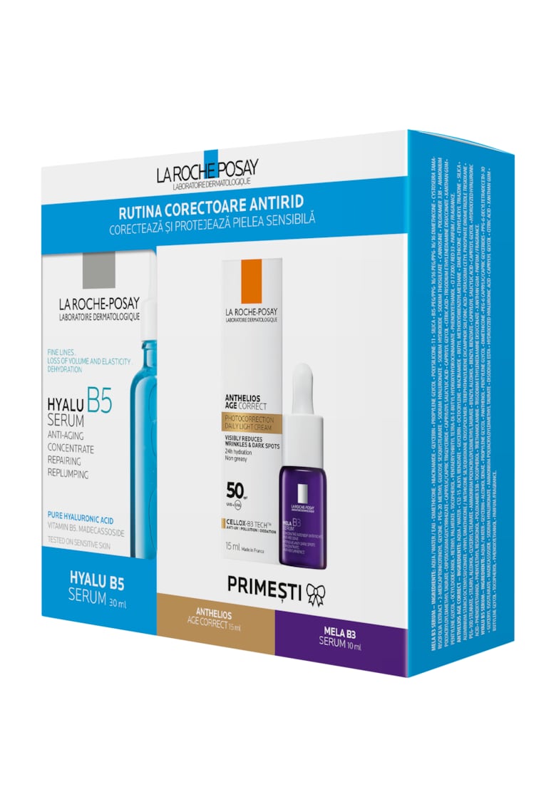 Pachet  Hyalu B5 Serum 30ml + Mini Mela B3 Serum 10 ml + Anthelios UVD Age Correct 50+ - 15 ml