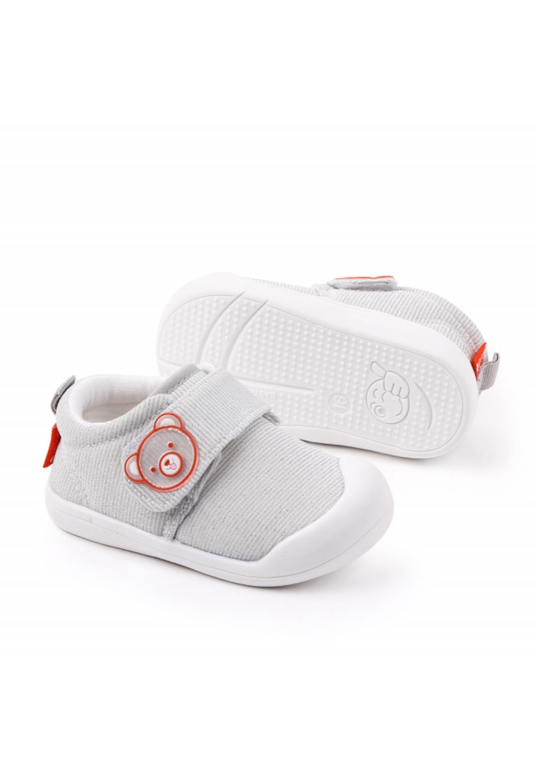 Pantofi Sport Model Teddy - Casual - Textil - Fete - Velcro - Gri -