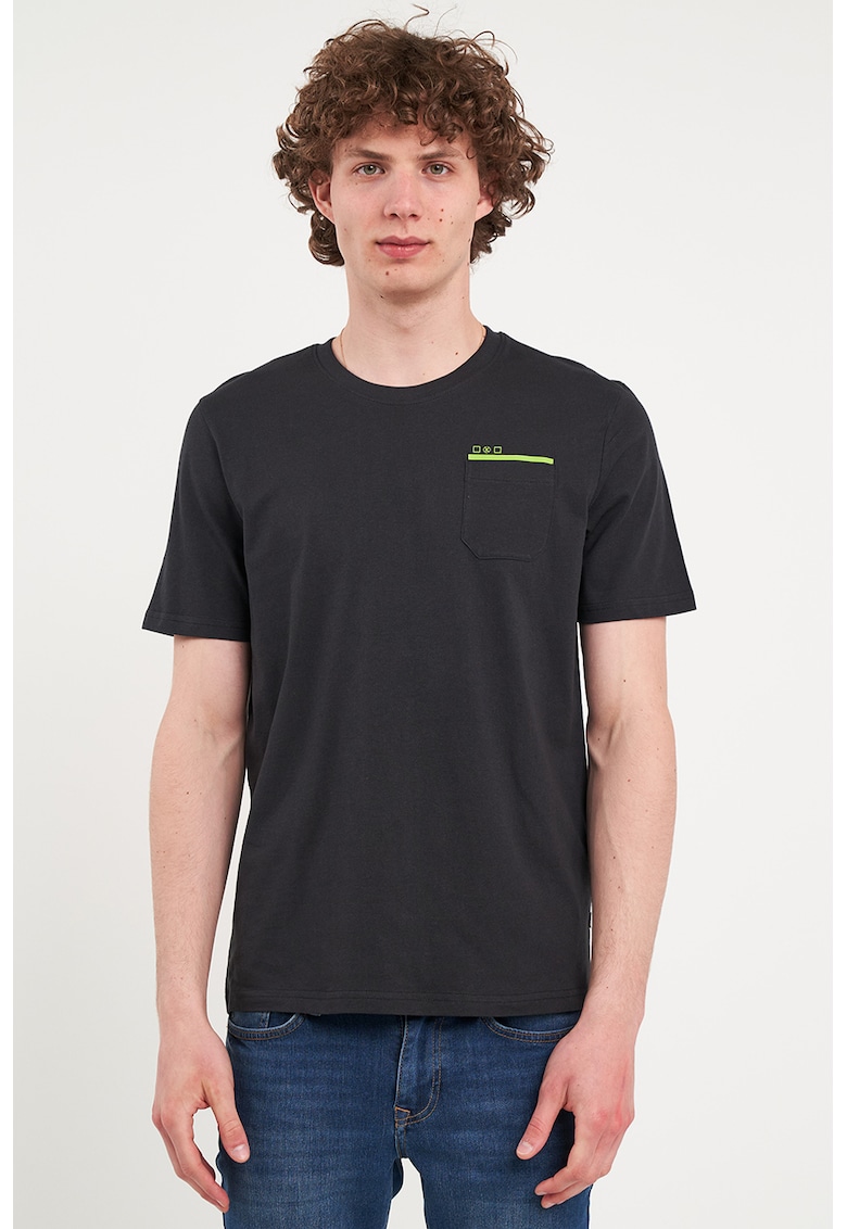 Tricou din bumbac cu decolteu la baza gatului Tricou din bumbac cu decolteu la baza gatului