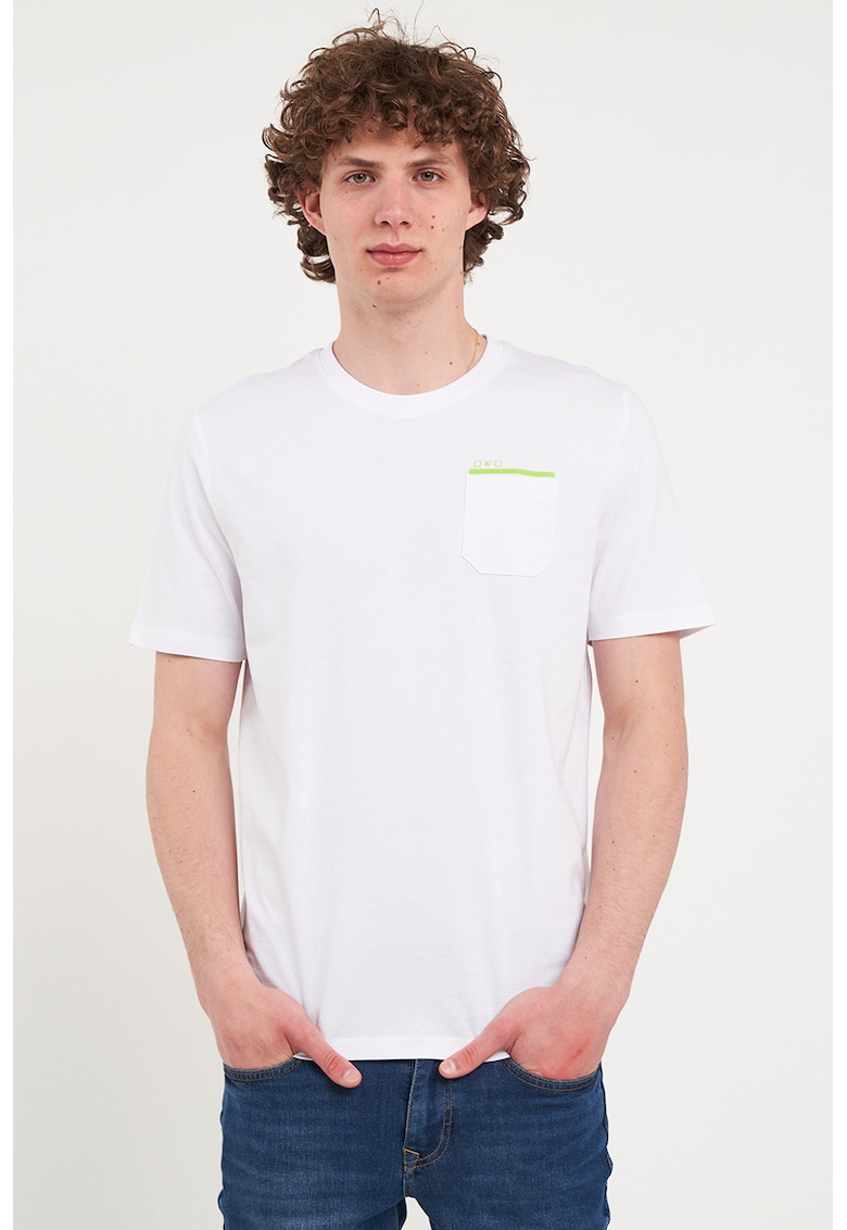 Tricou din bumbac cu decolteu la baza gatului Tricou din bumbac cu decolteu la baza gatului