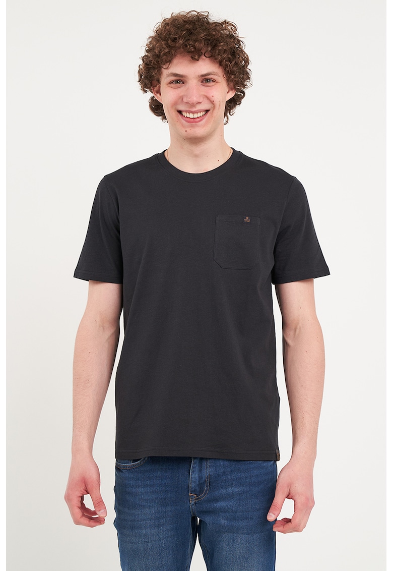 Tricou din bumbac cu buzunar pe piept