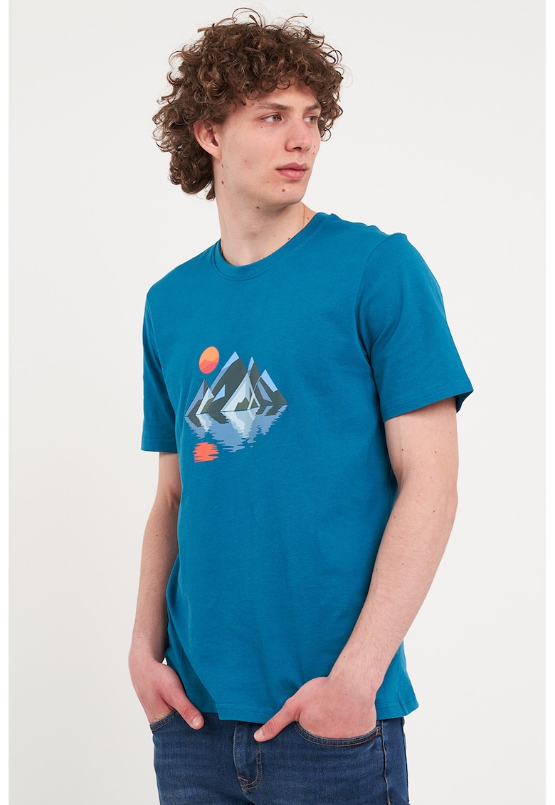 Tricou din bumbac cu imprimeu pe partea din fata