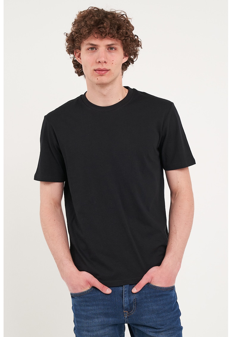 Tricou uni din bumbac - Negru