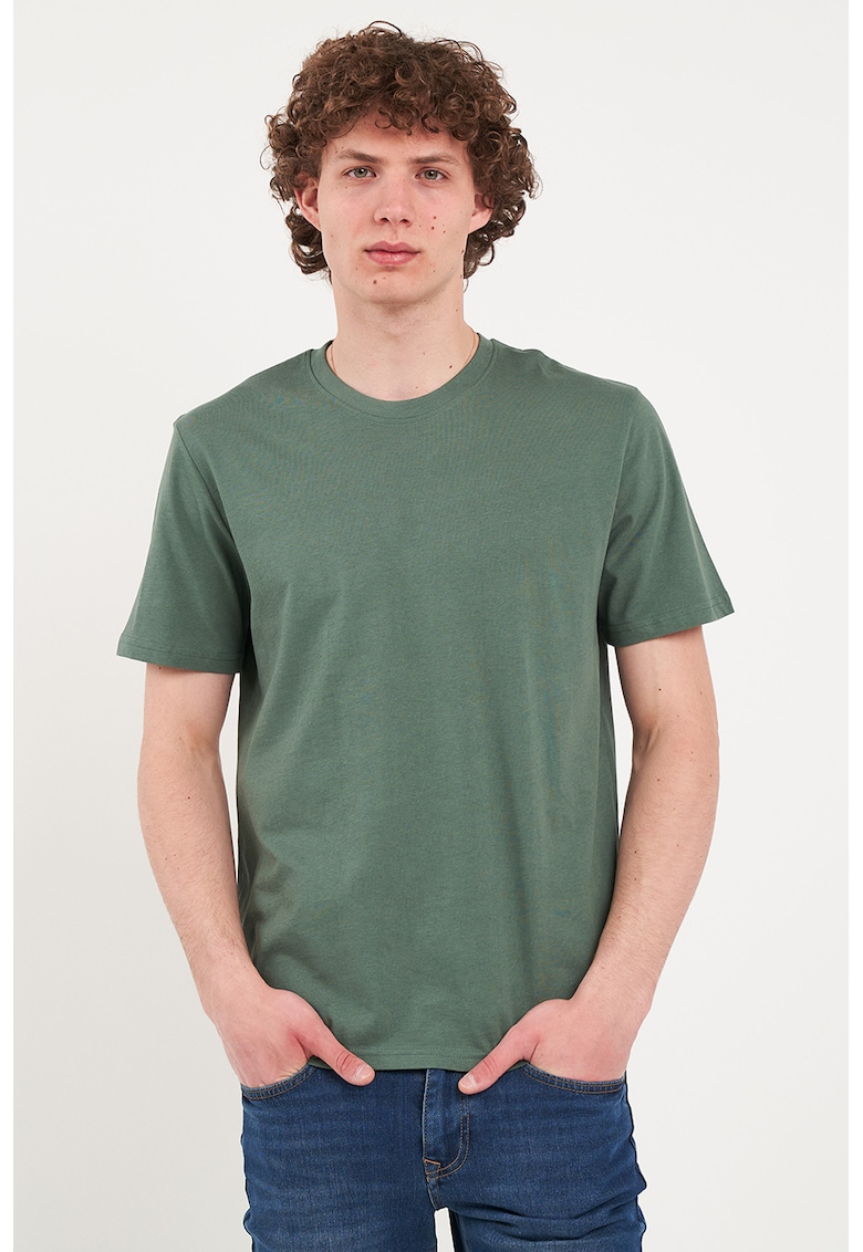KVL by KENVELO Tricou uni din bumbac - Verde