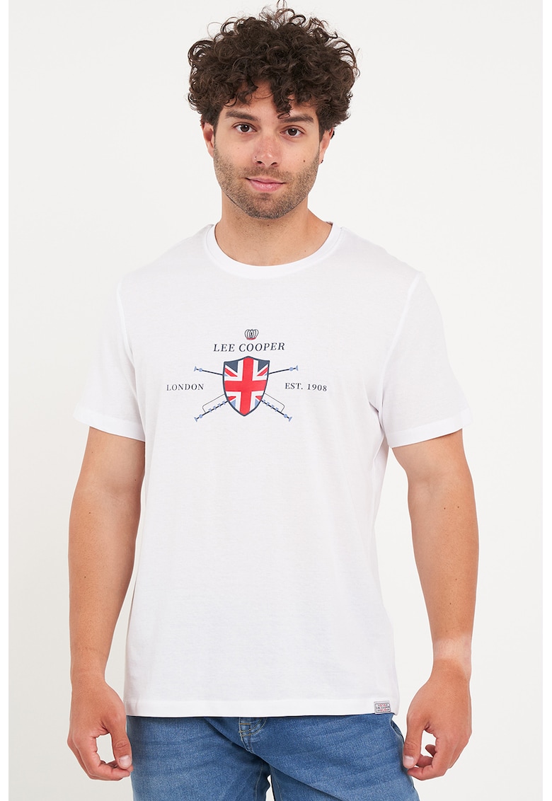 Tricou cu decolteu rotund si logo