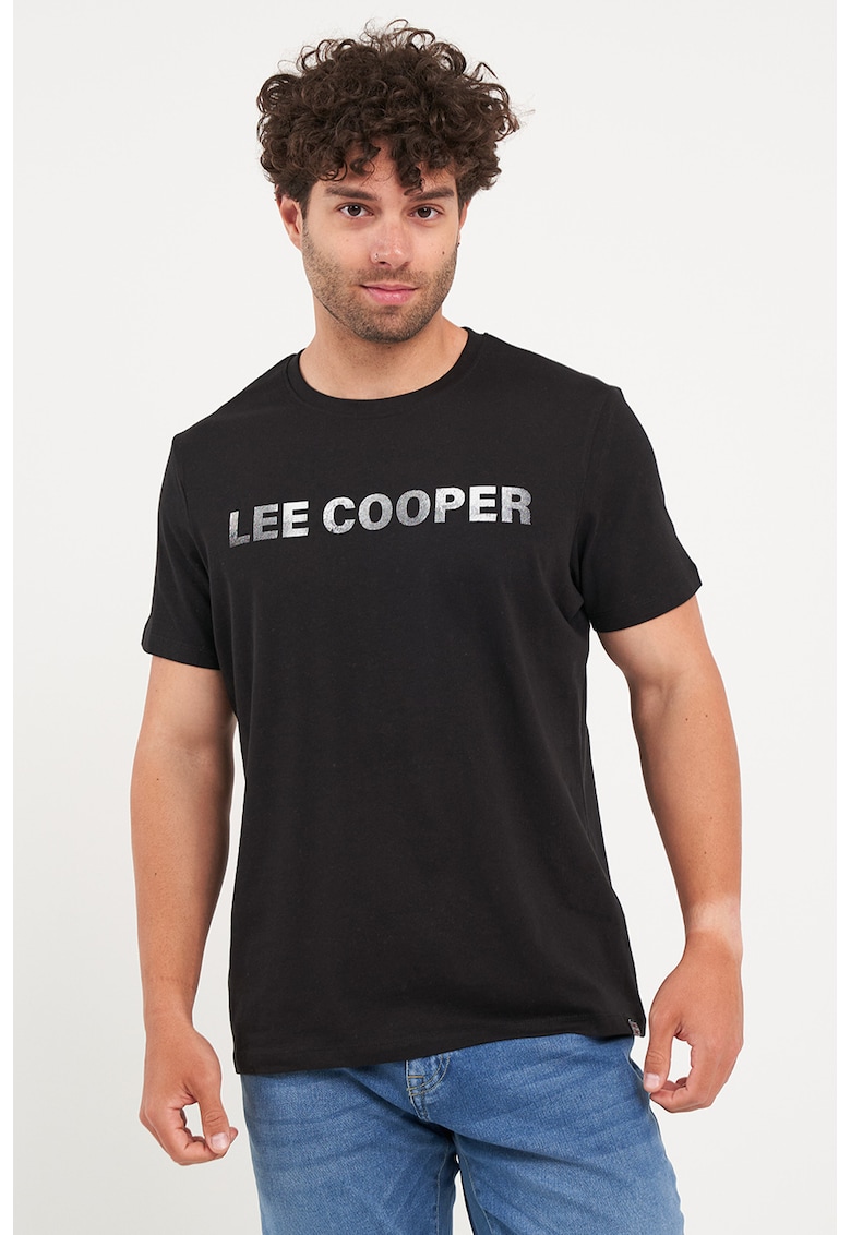 Tricou din bumbac cu logo - Negru