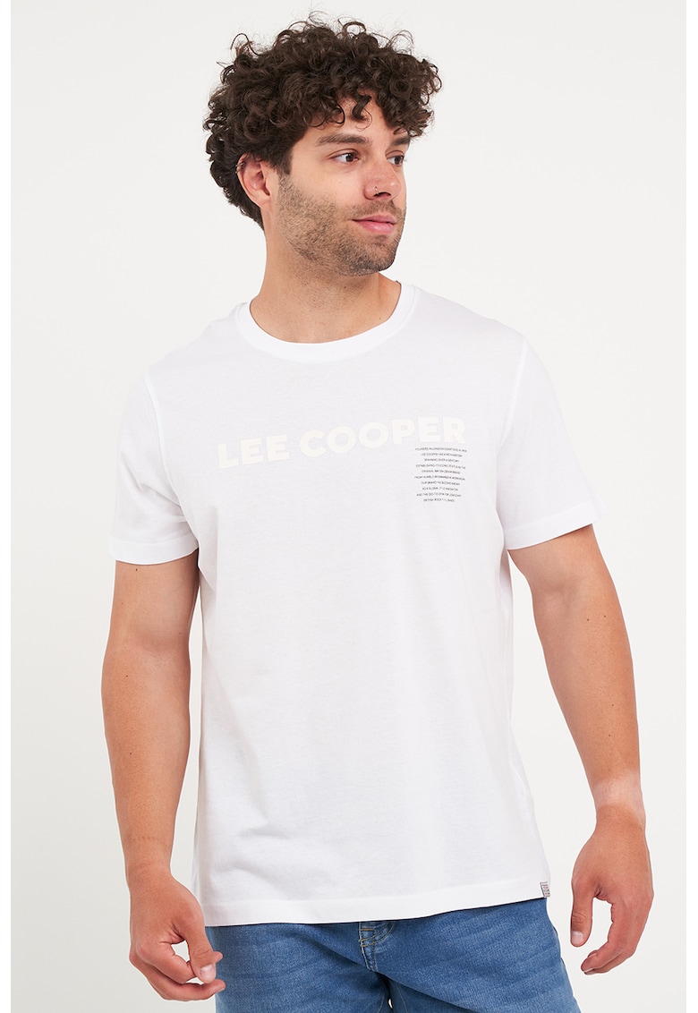 Tricou cu decolteu rotund si logo