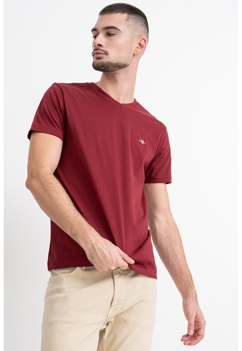 Tricou slim fit cu decolteu in V Shield Tricou slim fit cu decolteu in V Shield