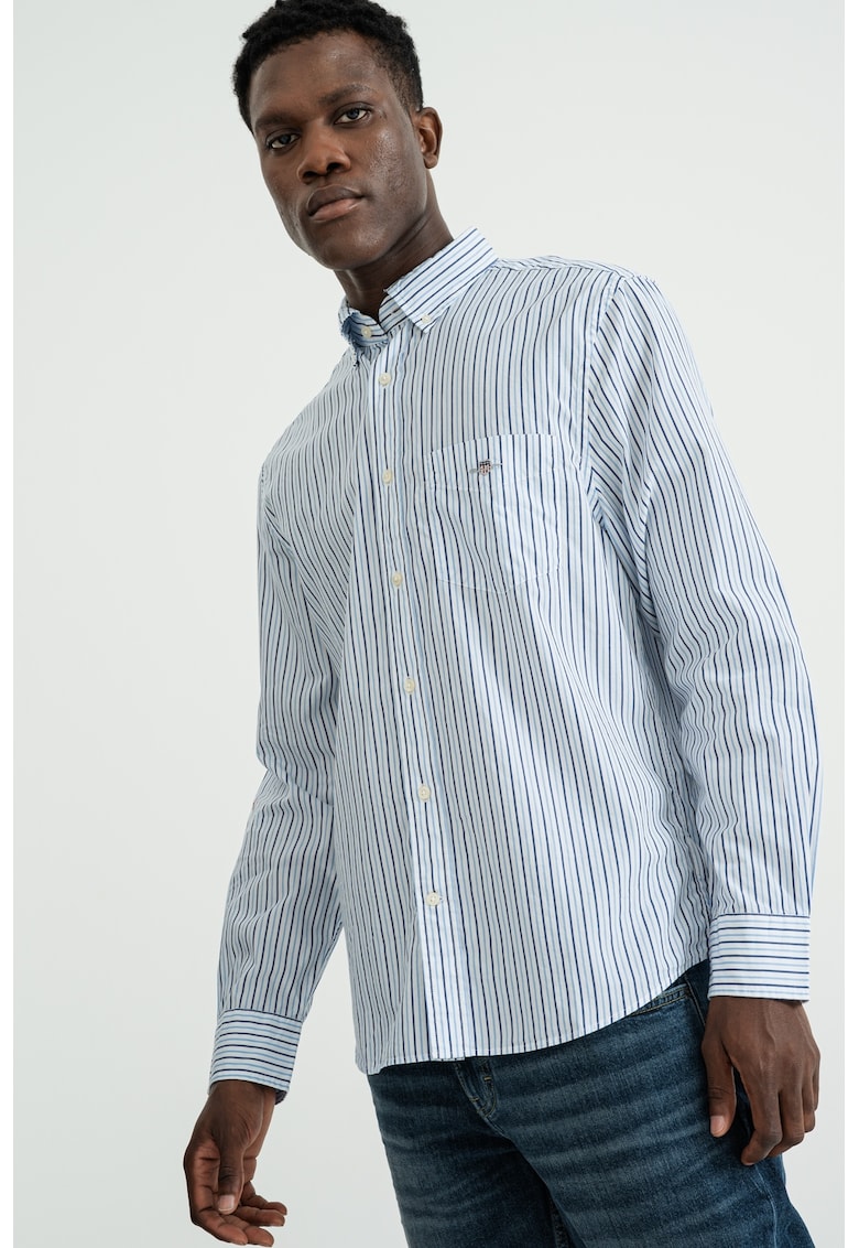 Camasa regular-fit cu dungi si guler Oxford