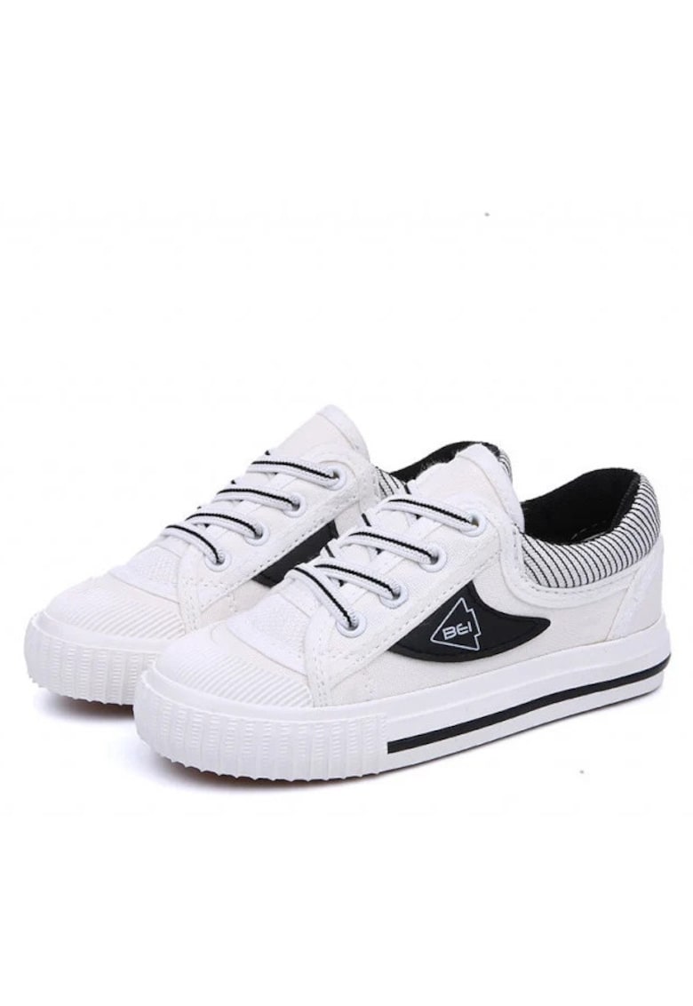 Tenisi Cu Sireturi - Casual - Textil - Baieti - Siret - Alb - Negru