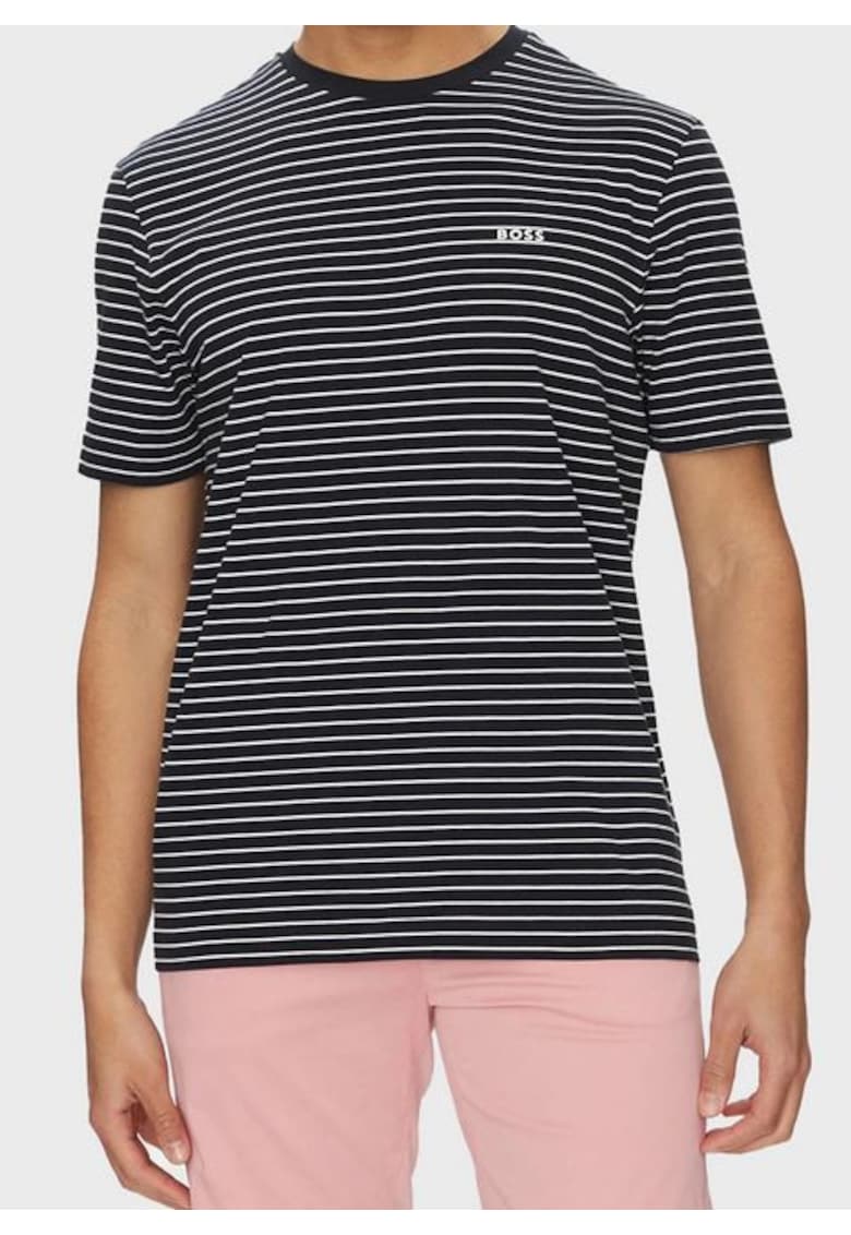 Tricou TalesStripe - regular - negru - 100% bumbac