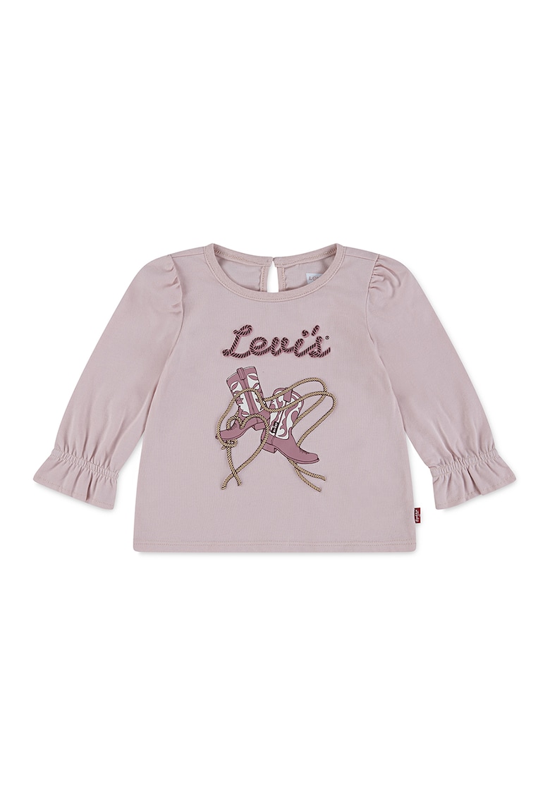 Bluza din bumbac cu mansete cu insertii elastice