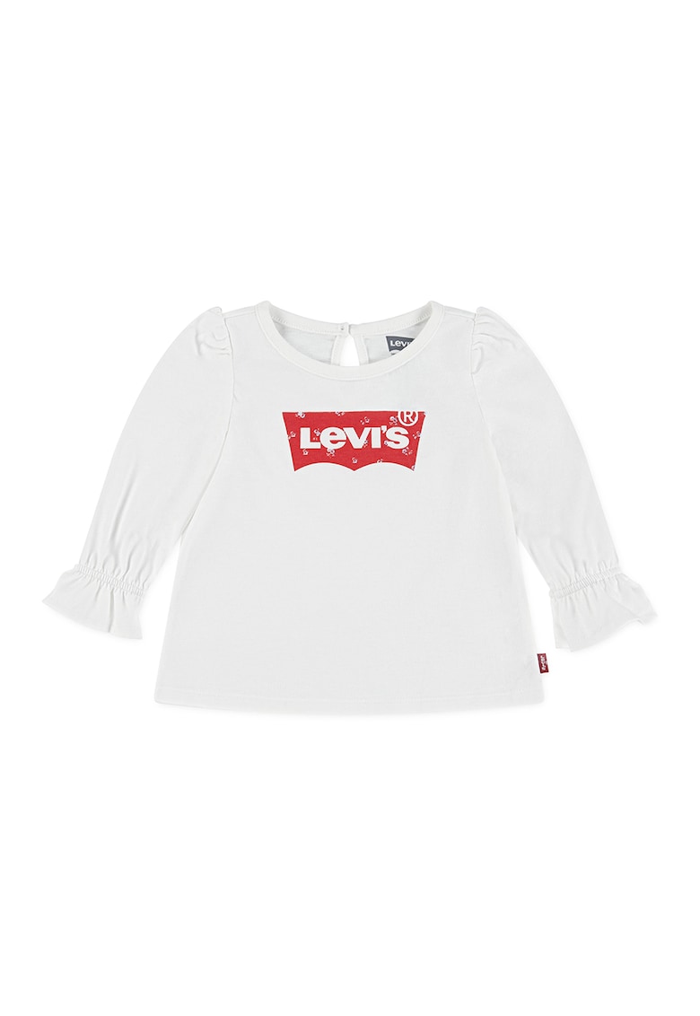 Bluza din bumbac cu mansete cu insertii elastice