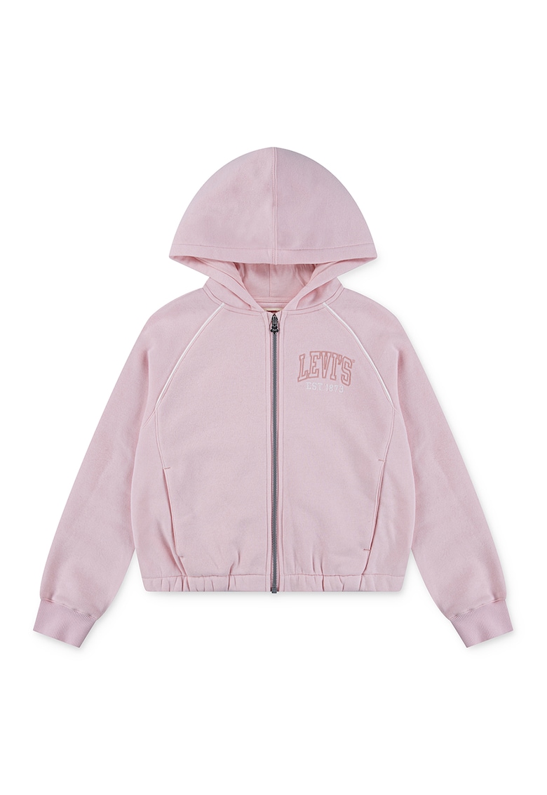 Hanorac cu fermoar Collegiate - Roz deschis