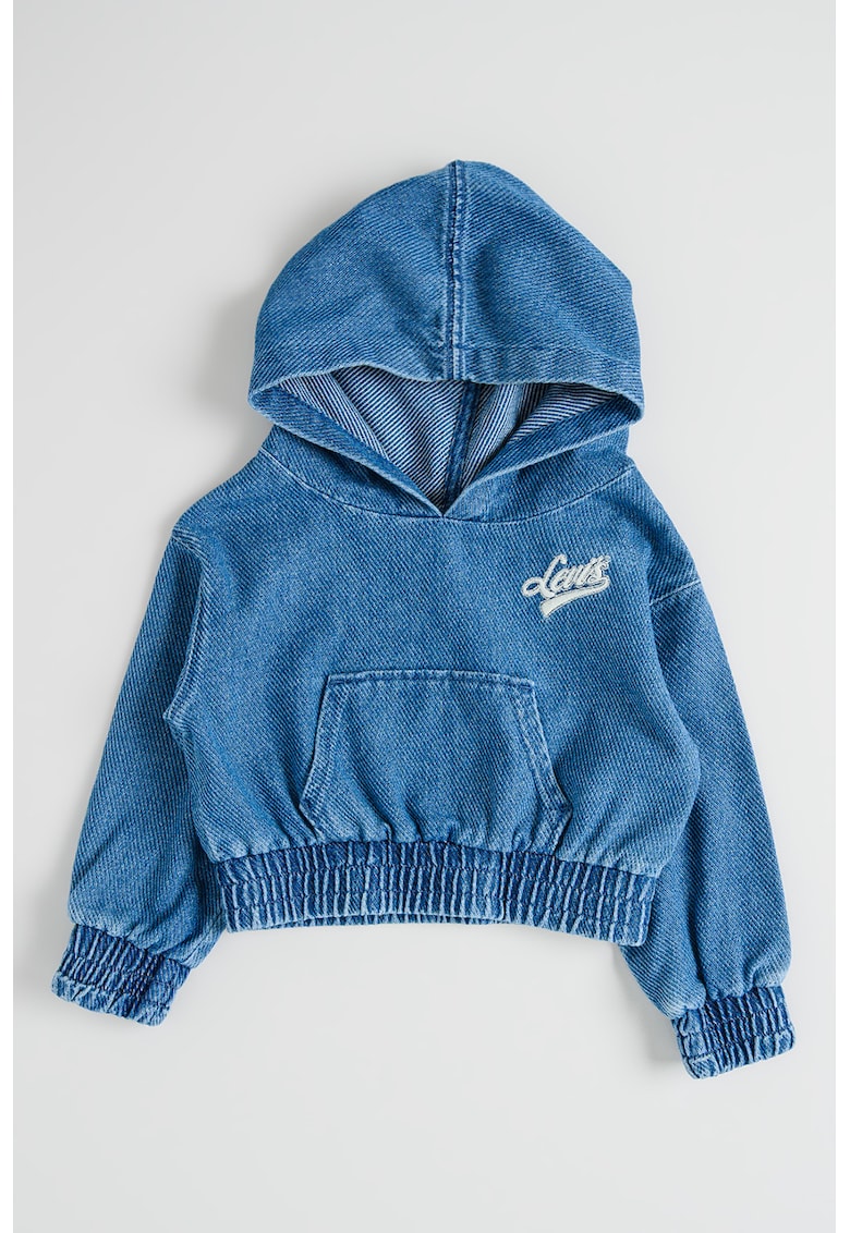 Hanorac din denim cu buzunar kangaroo - Albastru inchis