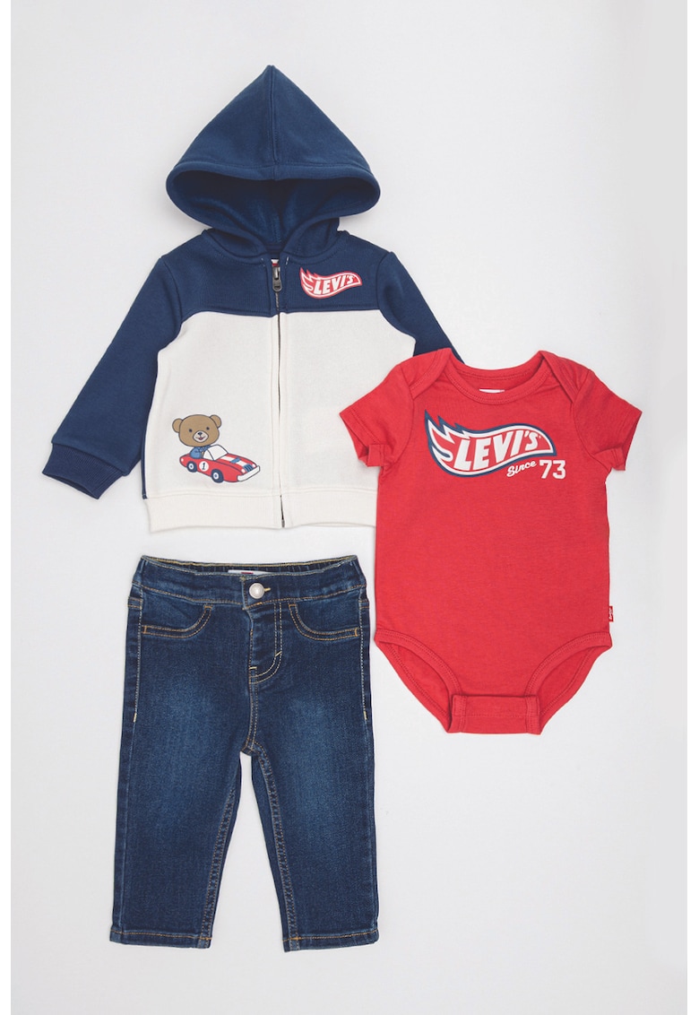 Set de hanorac - body si blugi cu imprimeu - 3 piese