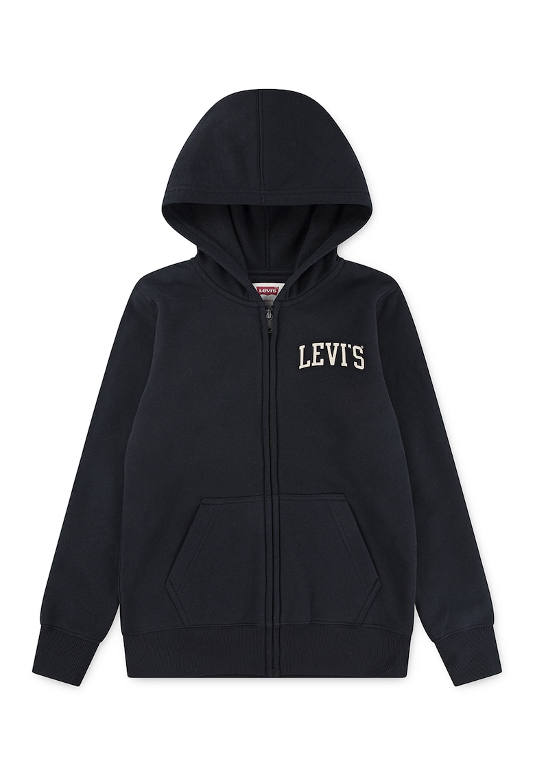 Hanorac cu imprimeu logo si fermoar Hanorac cu imprimeu logo si fermoar