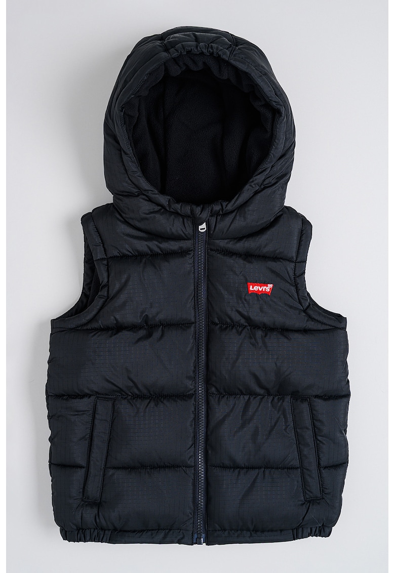 Vesta cu buzunare oblice si gluga