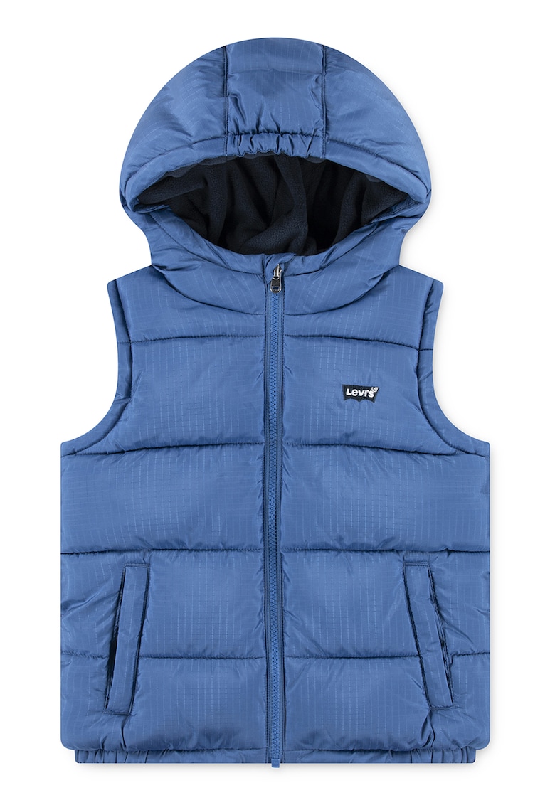 Vesta cu buzunare oblice si gluga