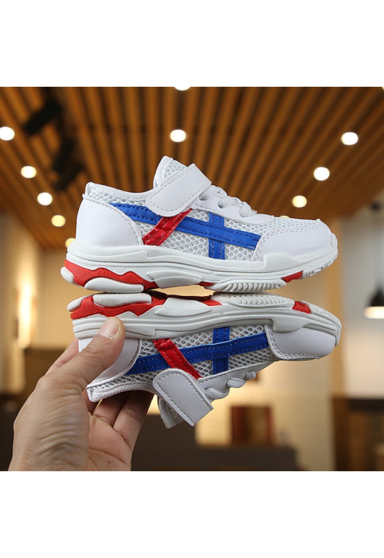 Pantofi Sport Cu Dungi - Casual - Textil - Fete - Siret - Alb - Alb