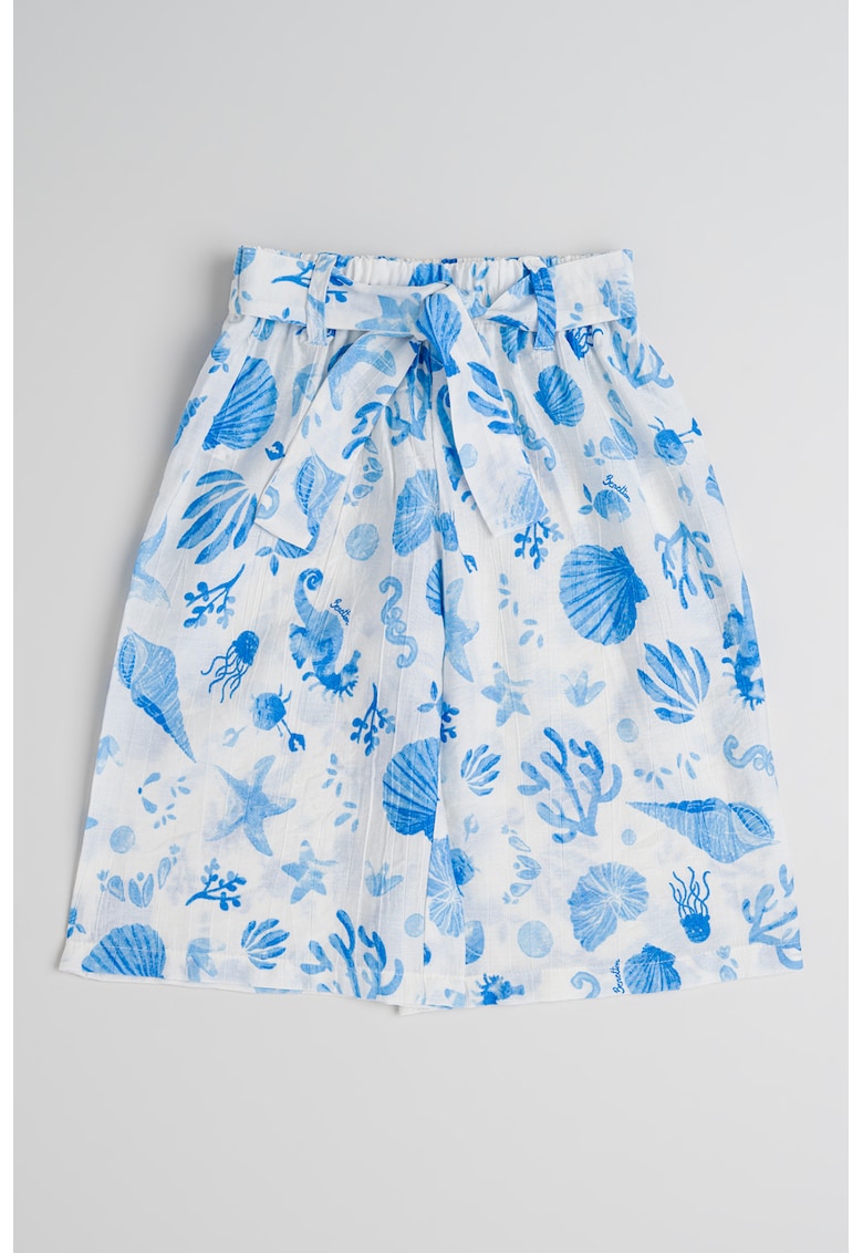 Pantaloni cu imprimeu si cordon in talie