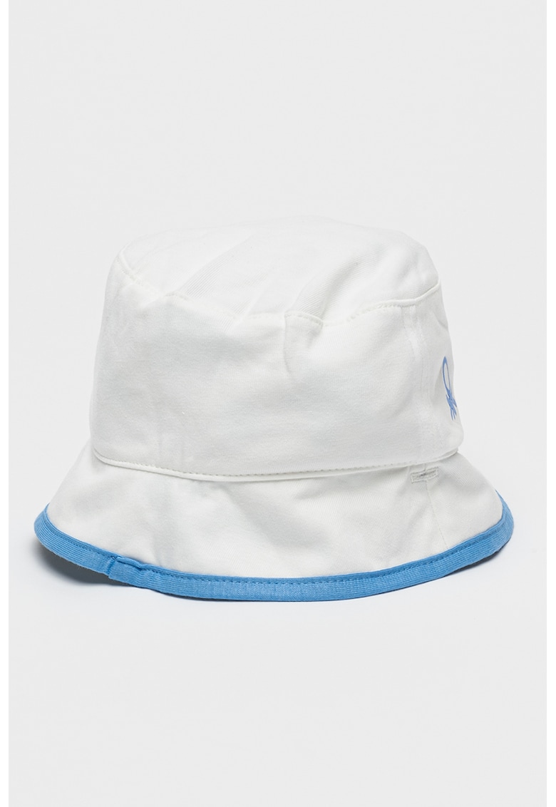 Palarie bucket cu model reversibil - Alb - Albastru azur Palarie bucket cu model reversibil - Alb - Albastru azur